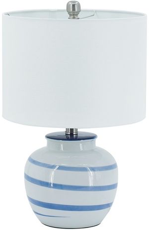 A & B Home Blue/White Table Lamp