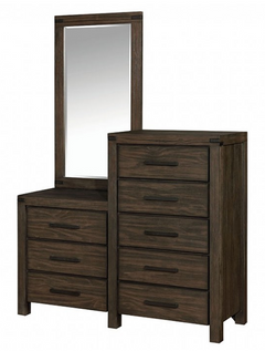 Furniture of America® Rexburg Wire-Brushed Rustic Brown Dresser with Mirror