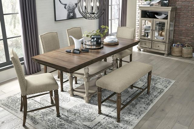 Signature Design by Ashley® Lettner 6-Piece Gray/Brown Dining Table Set 10