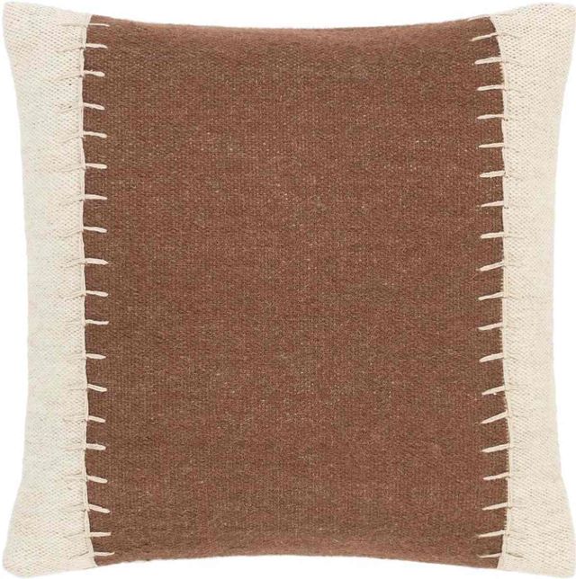 Surya Niko Dark Brown 20"x20" Pillow Shell with Down Insert-0