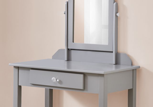 Monarch Specialties Inc. Grey Vanity Table with Mirror and Storage Drawer 6
