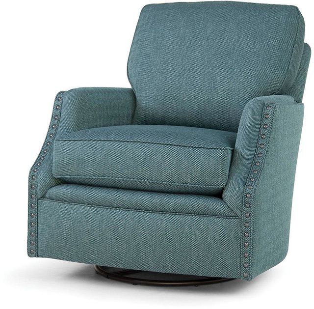 Smith Brothers 526 Collection Blue Swivel Chair 1