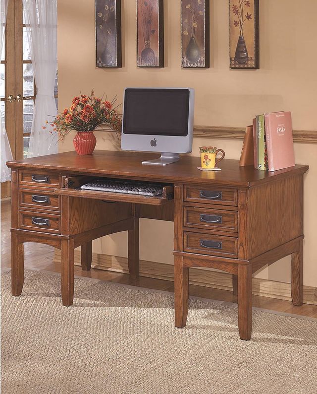 Signature Design by Ashley® Cross Island Medium Brown 60" Office Desk 1