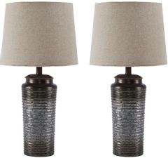 Signature Design by Ashley® Norbert Set of 2 Gray Table Lamps