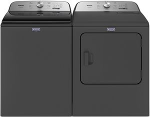 MVW6500MBK | MED6500MBK - Maytag Pet Pro Top Load Laundry System with 4.7 cu. ft. Washer and 7.0 cu. ft. Electric Dryer in Volcano Black