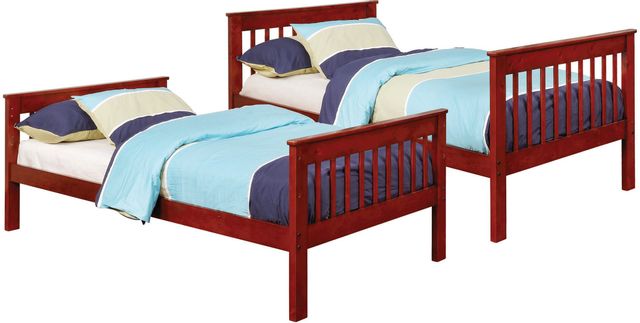 Coaster® Parker Youth Warm Chestnut Twin-Over-Twin Bunk Bed 1
