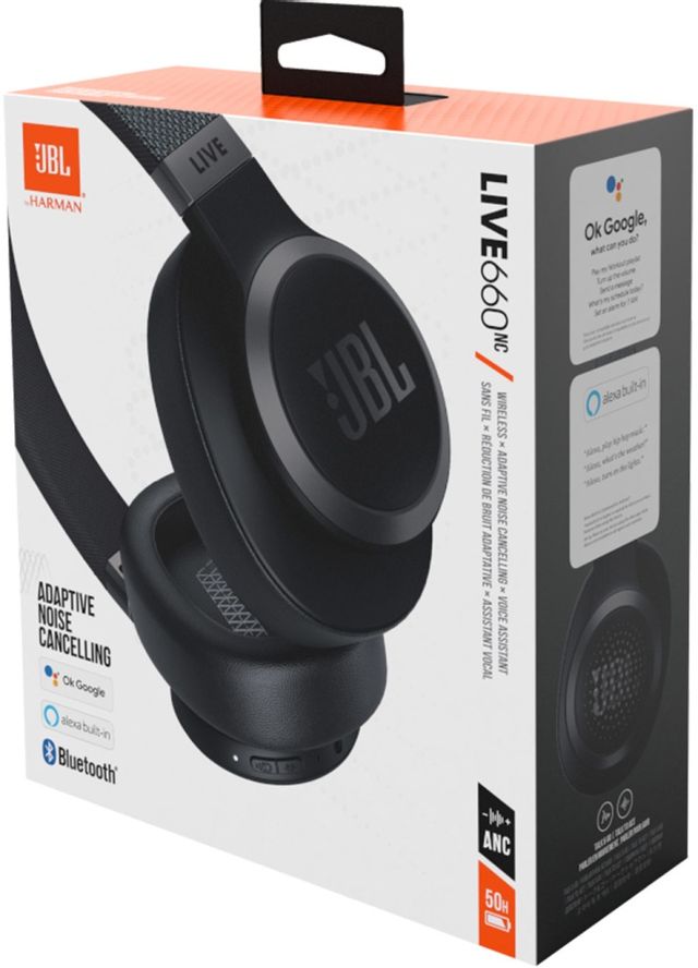 JBL® Live 660NC Black Wireless Over-Ear Noise Cancelling Headphones 8