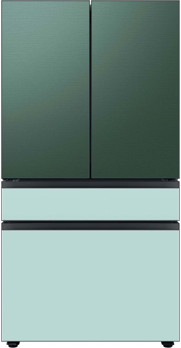Bespoke Series 36 Inch Smart Freestanding Counter Depth 4 Door French Door Refrigerator with 22.9 Total Capacity with Emerald Green Panels-2
