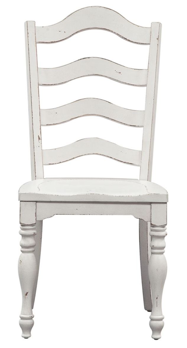 Liberty Furniture Magnolia Manor Antique White Ladder Back Side Chair-1