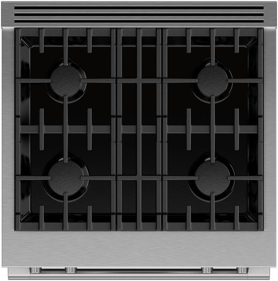 Fisher & Paykel Series 9 30" Stainless Steel with Black Glass Pro Style Dual Fuel Range-2