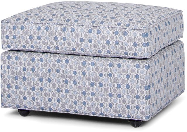 Smith Brothers 549 Collection Blue Stripes and Plaids Ottoman 1