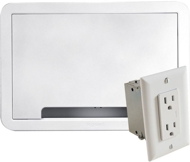 Sanus® 9" White TV Media In-Wall Box With Power Supply Kit 0