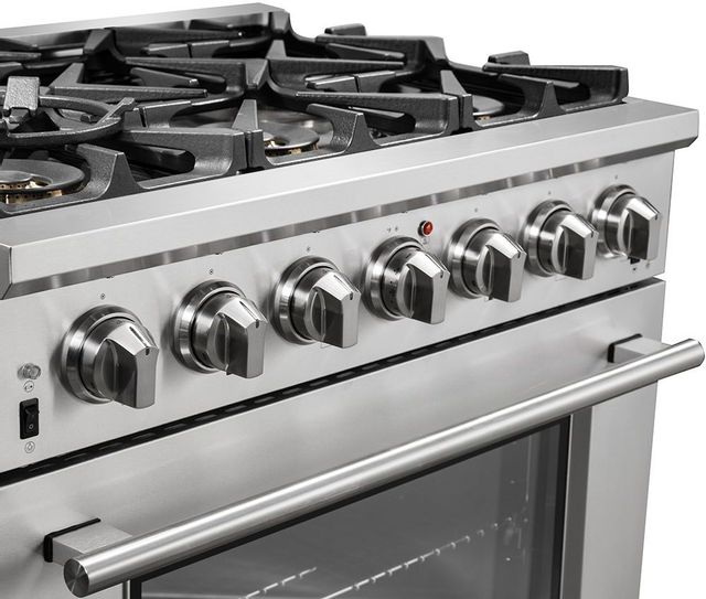 FORNO® Alta Qualita 36" Stainless Steel Pro Style Dual Fuel Natural Gas Range 4