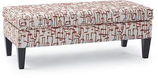 Best® Home Furnishings Peony Red/White Storage Ottoman