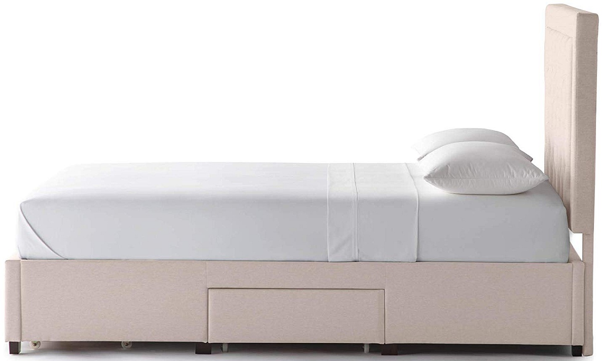 Malouf® Watson Oat Full Platform Bed Base Johnson's Furniture & Appliances