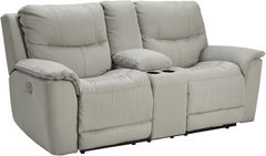 Signature Design by Ashley® Next-Gen Gaucho Fossil Power Reclining Loveseat with Console