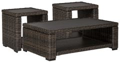 Signature Design by Ashley® Grasson Lane 3-Piece Brown Outdoor Table Set
