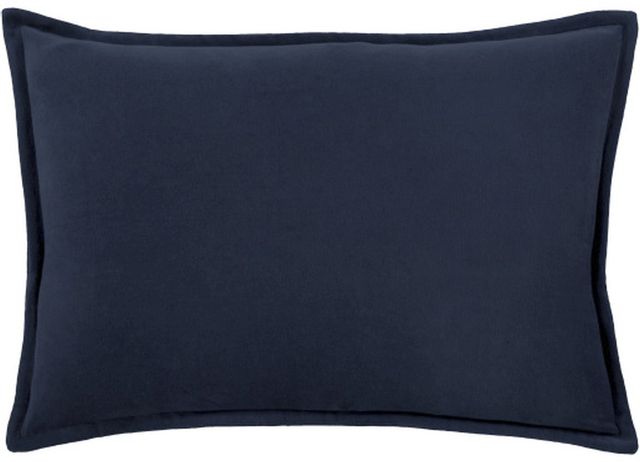 Surya Cotton Velvet Navy 18"x18" Pillow Shell with Down Insert-1