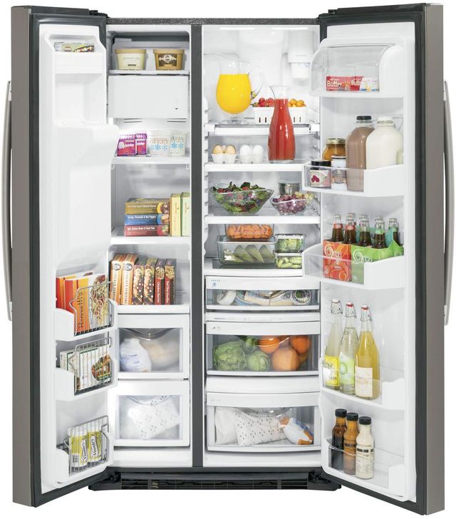 GE® Profile™ 21.94 Cu. Ft. Slate Counter-Depth Side-By-Side Refrigerator 1