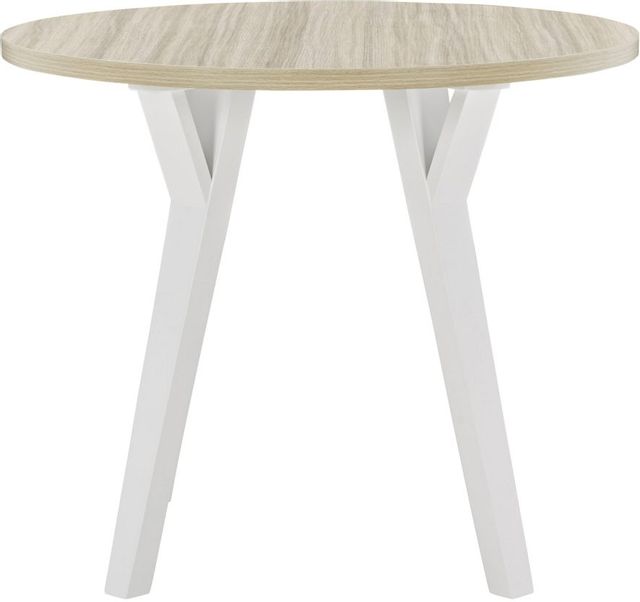 Signature Design by Ashley® Grannen Natural Round Dining Table with White Base