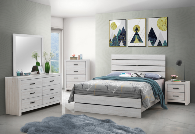 Coaster® Marion 5-Piece Coastal White Eastern King Panel Bedroom Set  0