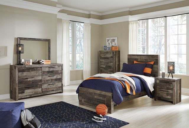 Tête de lit à panneaux simple simple Derekson, brun, Benchcraft® 12