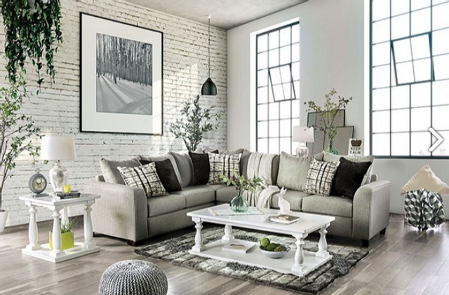 Furniture of America® Barnett Gray Sectional Sofa 1