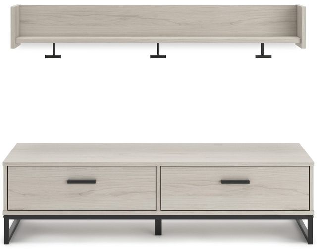 Signature Design by Ashley® Socalle Natural Storage Bench with Coat Rack-1