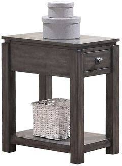 Winners Only® Lancaster Grey 14" Lamp Table