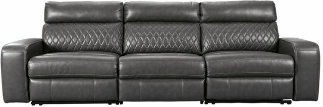 Signature Design by Ashley® Samperstone 3-Piece Gray Power Reclining Sectional-1
