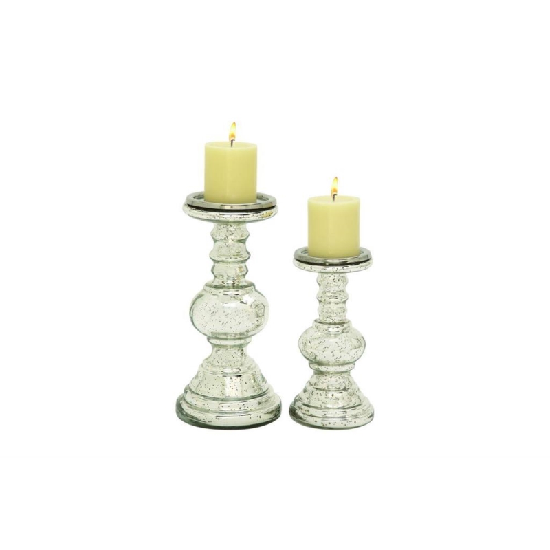 Uma Home Glass Candle Holders (Set of 2)