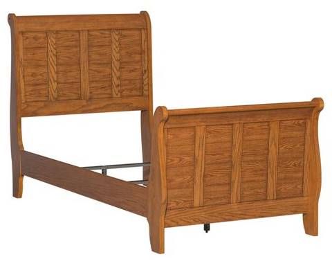 Liberty Grandpas Cabin Aged Oak Youth Twin Sleigh Bed-0