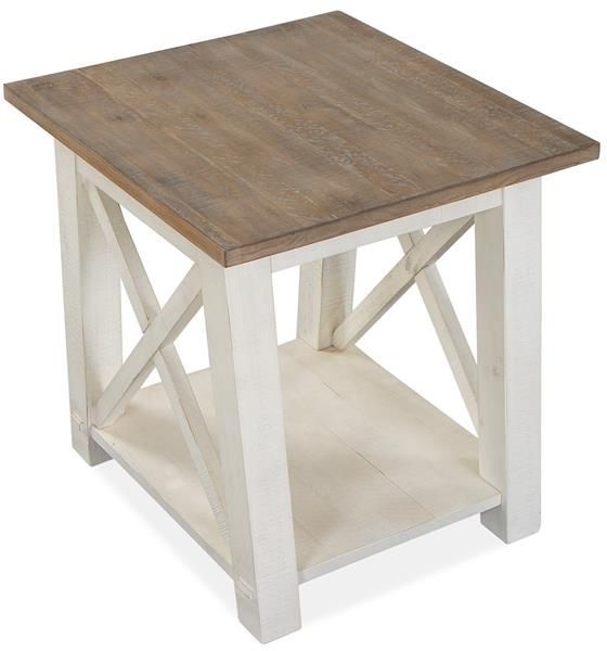 Magnussen Home® Sedley Distressed Chalk White Rectangular End Table-0