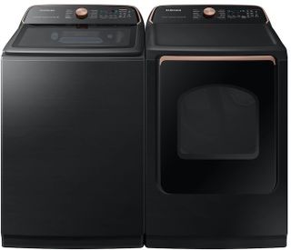 WA55A7700AV | DVE55A7700V - Samsung  Top Load Laundry Pair With a 5.5 Cu Ft Washer and a 7.4 Electric Dryer