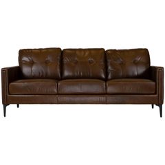 Behold Home Ryan Chocolate Leather Sofa