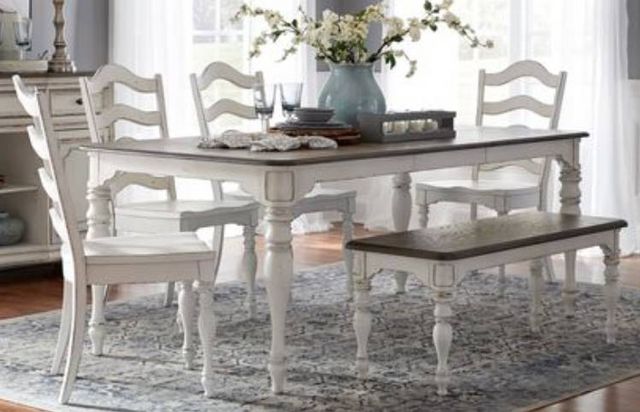 Liberty Magnolia Manor 6-Piece Antique White Dining Table Set-0