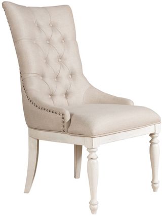 Liberty Furniture Abbey Road Porcelain White Upholstered Side Chair