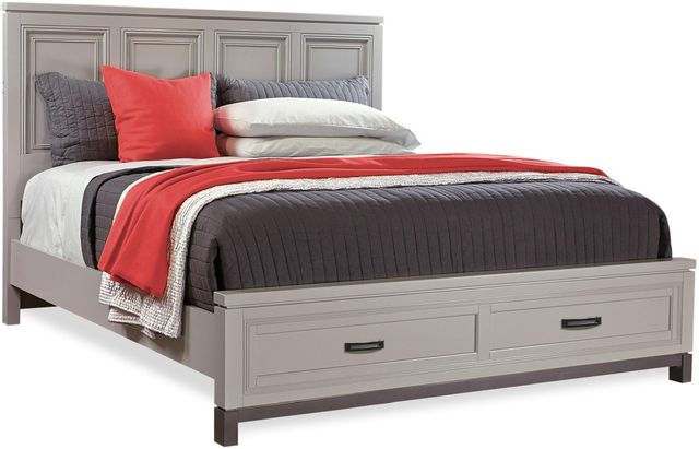 aspenhome® Hyde Park Gray Paint California King Panel Storage Bed