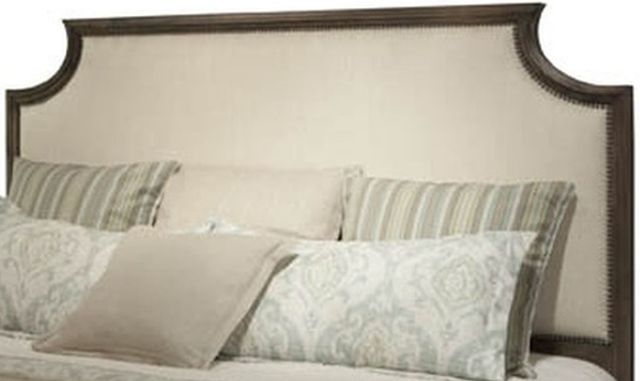 Durham Furniture The Distillery Heavily Distressed Queen Scalloped Upholstered Bed 1