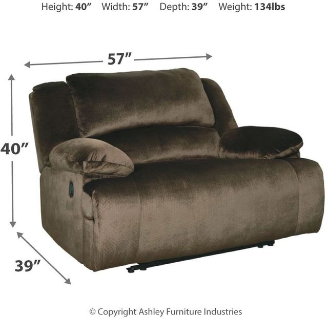 Signature Design by Ashley® Clonmel Chocolate Zero Wall Wide Seat Recliner 3