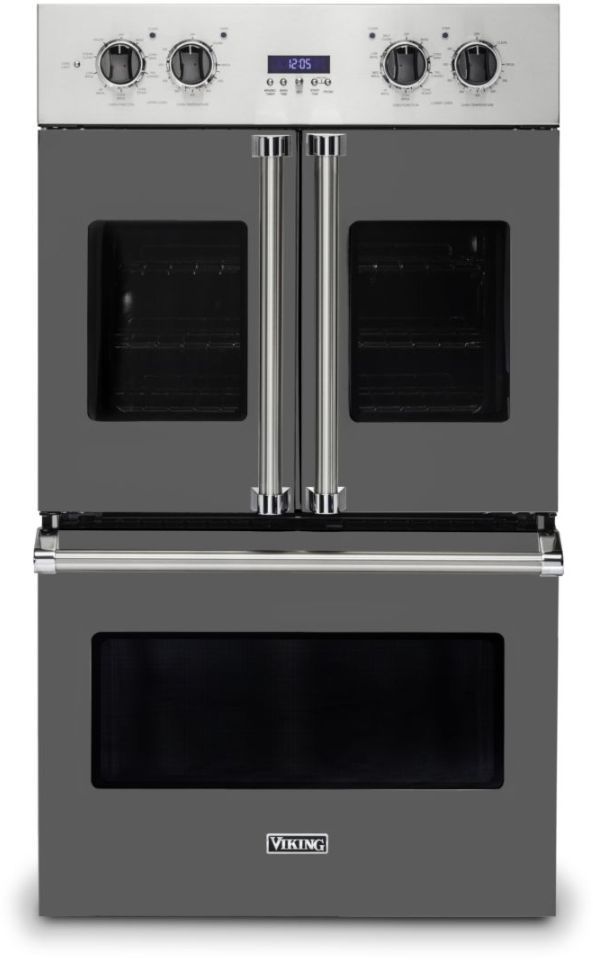 Viking® 7 Series 30" Damascus Grey Professional Built In Double Electric French Door Wall Oven