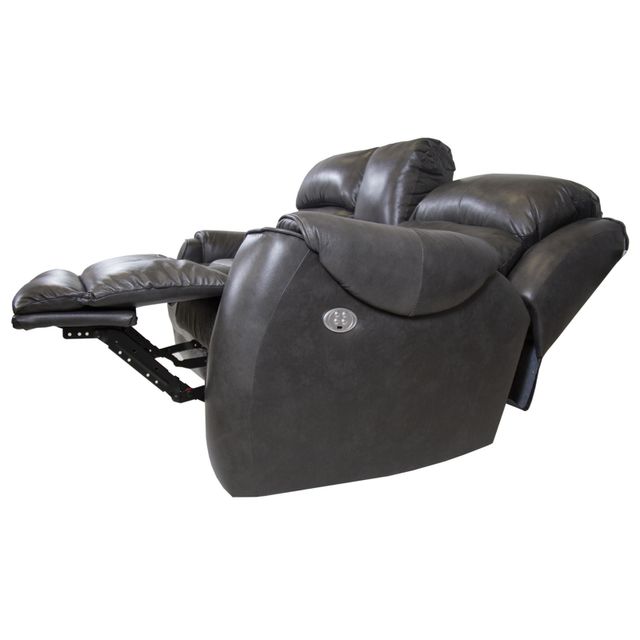 Southern Motion Valentino Slate Leather Power Reclining Loveseat with Power Headrest-2