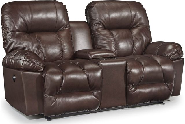 Best® Home Furnishings Retreat Reclining Space Saver® Leather Loveseat with Console