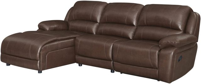 Coaster® Mackenzie 3-Piece Chestnut Reclining Sectional with Chaise 0