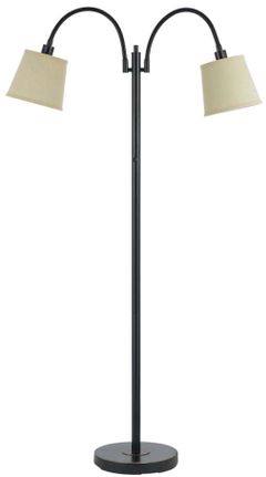 Cal® Lighting & Accessories Gail Beige/Dark Bronze Floor Lamp with Goose Neck
