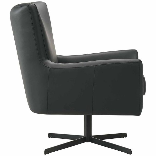 New Classic Acadia Black Leather Swivel Chair-2