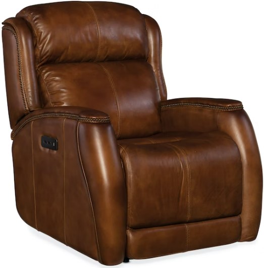 Hooker® Furniture Emerson Brown All Leather Power Recliner w/ Power Headrest
