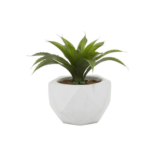 Uma Home Artificial Foliage in White Ceramic Planter-0