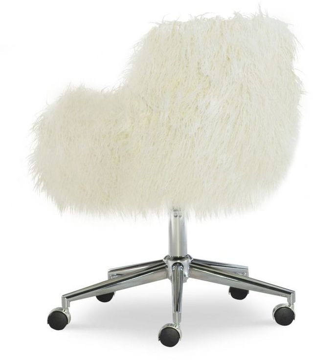 Linon Fiona White Faux Fur Office Chair | Colder's | Milwaukee Area
