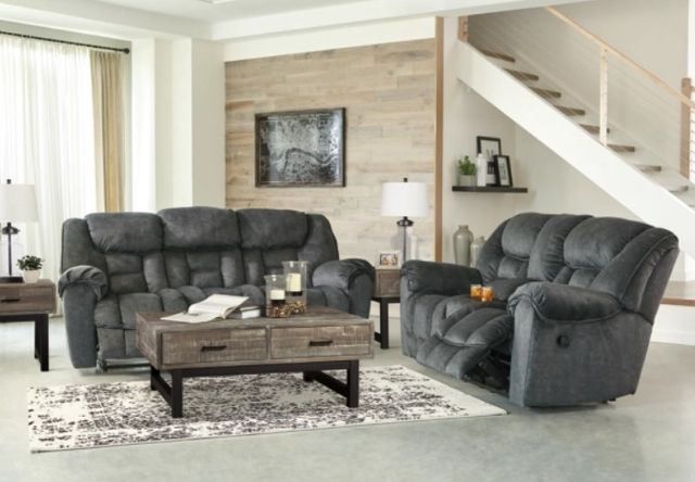 Signature Design by Ashley® Capehorn 2-Piece Granite Living Room Set with Reclining Sofa-3